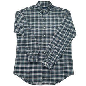 Green/Blue Plaid Polo Ralph Lauren Classic Fit Button Down Oxford Shirt - Sz M